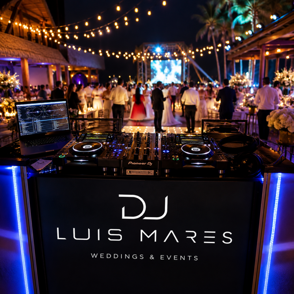 Wedding DJ Luis Mares playing a destination wedding in the Riviera Maya
